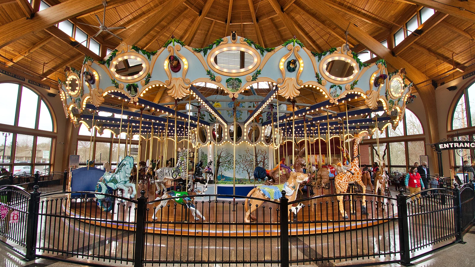 Video Production Ads & Content in Albany Oregon Hand-carved animals inside the Albany Historic Carousel
