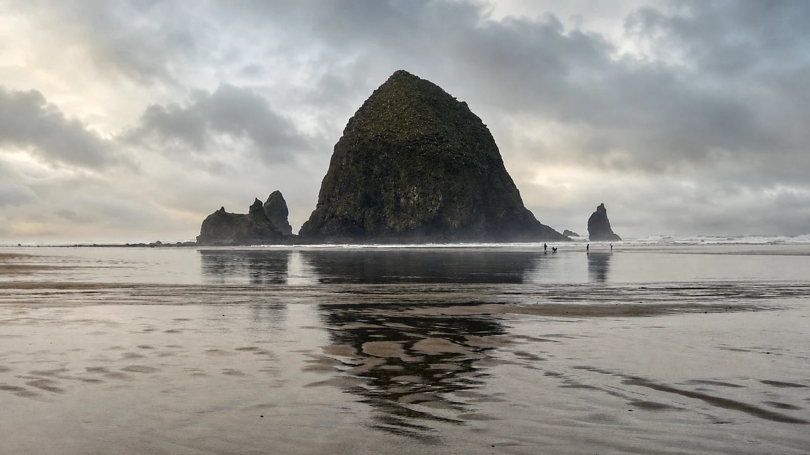 Video Production Ads and Content in Oregon Haystack Rock and the beach at Cannon Beach, Oregon